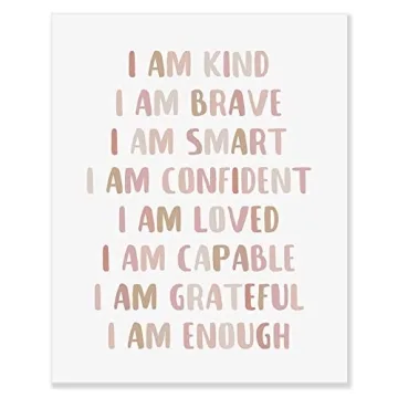 Kids Affirmations Print I Am Kind I Am Brave 8x10