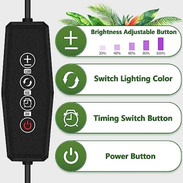 Full Spectrum LED Grow Light with Timer and Flexible Arm