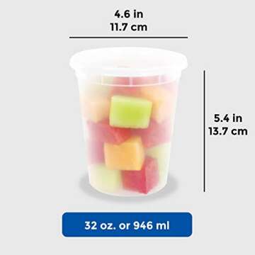Freshware Leakproof Food Storage Set, 32 & 16 oz Containers