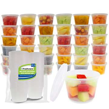 Freshware Leakproof Food Storage Set, 32 & 16 oz Containers