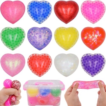 Eavotoy 12 Pack Valentine's Hearts Stress Balls for Gifts