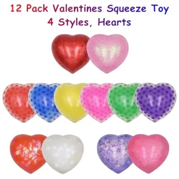 Eavotoy 12 Pack Valentine's Hearts Stress Balls for Gifts