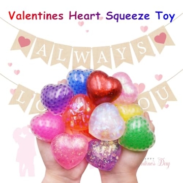 Eavotoy 12 Pack Valentine's Hearts Stress Balls for Gifts