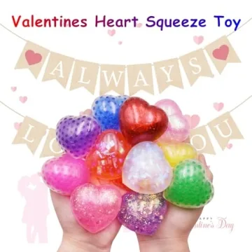 Eavotoy 12 Pack Valentine's Hearts Stress Balls for Gifts