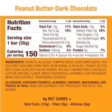 Munk Pack Keto Snack Bars - Peanut Butter Dark Chocolate