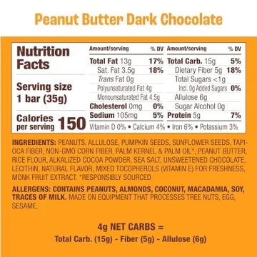 Munk Pack Keto Snack Bars - Peanut Butter Dark Chocolate
