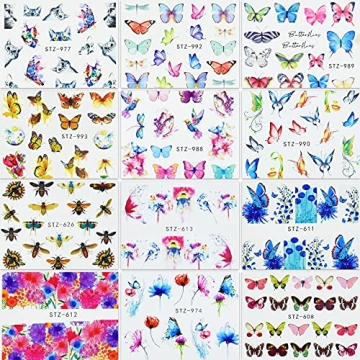 EAONE 60 Sheets Nail Stickers DIY Nail Art Designs Safe & Easy