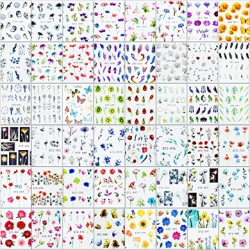 EAONE 60 Sheets Nail Stickers DIY Nail Art Designs Safe & Easy