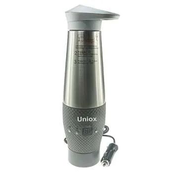 Uniox Car Cigarette Lighter DC12V Electric Kettle Boil Water Heating Cup Vacuum Insulated Automatic Working (Gray)