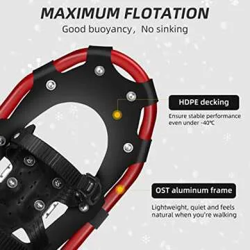 NACATIN Lightweight Snowshoes for Men Women Youth Kids，Aluminum Alloy All Terrain Snow Shoes with Carry Tote Bag and Adjustable Ratchet Bindings, 21"/25"/30"