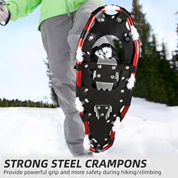 NACATIN Lightweight Snowshoes for Men Women Youth Kids，Aluminum Alloy All Terrain Snow Shoes with Carry Tote Bag and Adjustable Ratchet Bindings, 21"/25"/30"