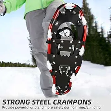 NACATIN Lightweight Snowshoes for Men Women Youth Kids，Aluminum Alloy All Terrain Snow Shoes with Carry Tote Bag and Adjustable Ratchet Bindings, 21"/25"/30"