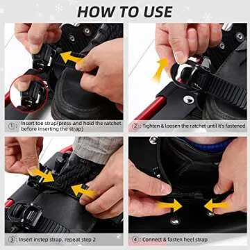 NACATIN Lightweight Snowshoes for Men Women Youth Kids，Aluminum Alloy All Terrain Snow Shoes with Carry Tote Bag and Adjustable Ratchet Bindings, 21"/25"/30"