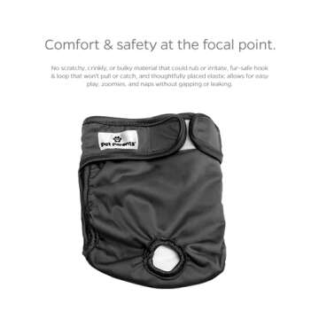 Pet Parents® Washable Dog Diapers (3pack) + Extendrs® of Durable Doggie Diapers, Premium Dog Diapers Female & Male (Large, Black)