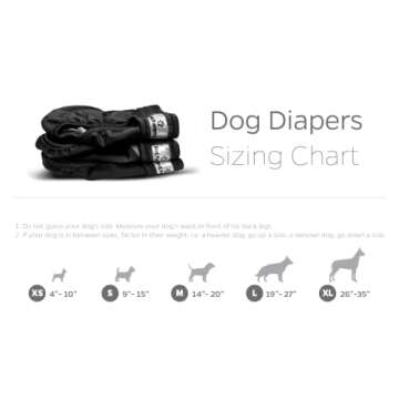 Pet Parents® Washable Dog Diapers (3pack) + Extendrs® of Durable Doggie Diapers, Premium Dog Diapers Female & Male (Large, Black)