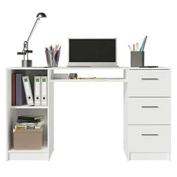 Madesa Modern Desk with Storage for Home and Office