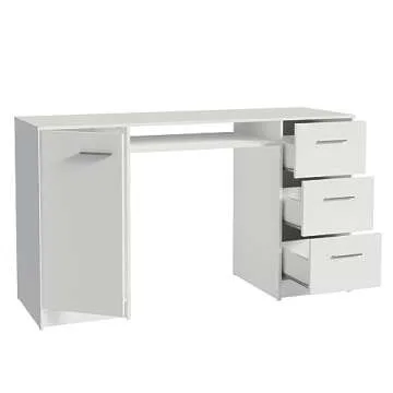 Madesa Modern Desk with Storage for Home and Office