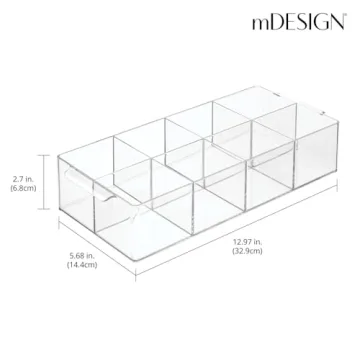mDesign 8-Compartment Tea Bag Organizer Caddy - 2 Pack