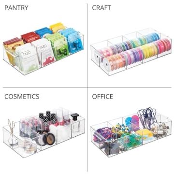 mDesign 8-Compartment Tea Bag Organizer Caddy - 2 Pack