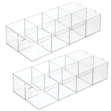 mDesign 8-Compartment Tea Bag Organizer Caddy - 2 Pack