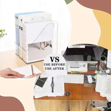 Voittozege 2 Pack Clear Acrylic Magazine File Holder Plastic Desk Organizer with Handle, Acrylic Vertical File Folder Bin Storage File Folders Magazine Rack Document Storage Organizer for Home Office