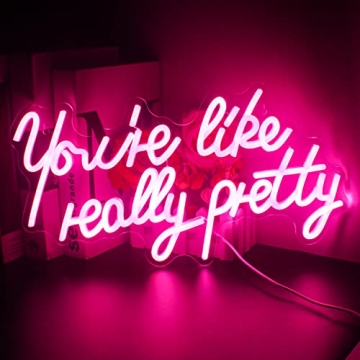 Pink LED Neon Sign for Wall Decor Dimmable USB Powered