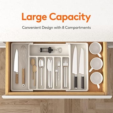 Lifewit Silverware Drawer Organizer for Easy Kitchen Storage