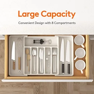 Lifewit Silverware Drawer Organizer for Easy Kitchen Storage