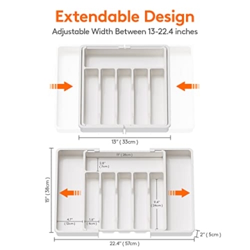 Lifewit Silverware Drawer Organizer for Easy Kitchen Storage