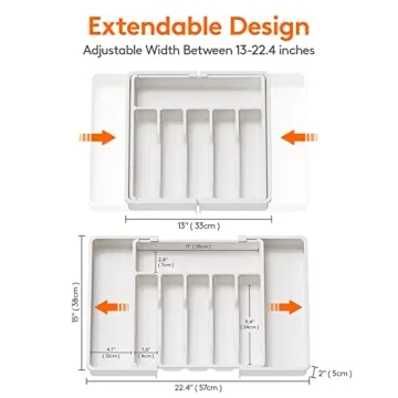 Lifewit Silverware Drawer Organizer for Easy Kitchen Storage