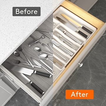 Lifewit Silverware Drawer Organizer for Easy Kitchen Storage