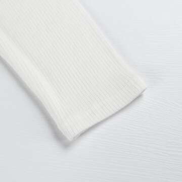 PALINDA Women's Mock Turtleneck Long Sleeve Bodysuit Ribbed Knit Stretchy Thong Bodysuit Tops(White,M)