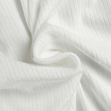 PALINDA Women's Mock Turtleneck Long Sleeve Bodysuit Ribbed Knit Stretchy Thong Bodysuit Tops(White,M)