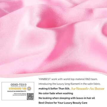 YANIBEST Silk Bonnet for Sleeping Women Braid Bonnet for Long Hair with Tie Band Satin Bonnet for Braids Hair Sleeping Cap Gifts for Women Pink