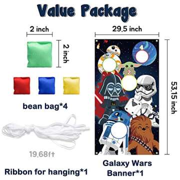 ERguanfoiun Galaxy Wars Toss Games with 4 Bean Bags - Indoor Outdoor Fun Throwing Game Backdrop Bann...