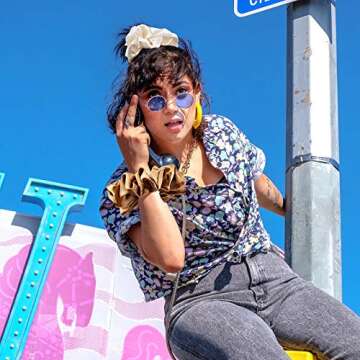 CEELGON Brown Black Big Satin Scrunchies for Women 6.3Inches Large Scrunchie Coffee Satin Oversized Thick Elastic Hair Ties Jumbo Hair Scrunchies 6 Pack (black,coffee, champagne,brown,grey,dark brown)