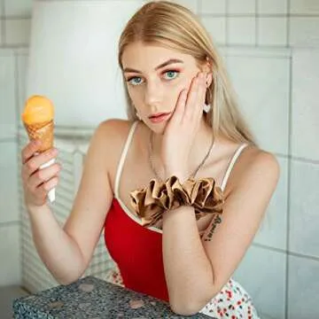 CEELGON Big Satin Scrunchies for Women - 6 Pack