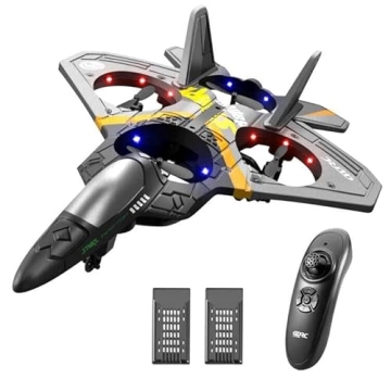 4DRC V17 RC Plane Remote Control Plane 2.4Ghz Foam RC Airplanes Helicopter Quadcopter for Adults Kids,Spinning Drone,Gravity Sensing,Stunt Roll,Cool Light,Gifts for Kids Boys