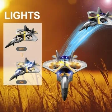 4DRC V17 RC Plane Remote Control Plane 2.4Ghz Foam RC Airplanes Helicopter Quadcopter for Adults Kids,Spinning Drone,Gravity Sensing,Stunt Roll,Cool Light,Gifts for Kids Boys