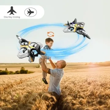 4DRC V17 RC Plane Remote Control Plane 2.4Ghz Foam RC Airplanes Helicopter Quadcopter for Adults Kids,Spinning Drone,Gravity Sensing,Stunt Roll,Cool Light,Gifts for Kids Boys