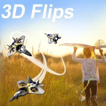 4DRC V17 RC Plane Remote Control Plane 2.4Ghz Foam RC Airplanes Helicopter Quadcopter for Adults Kids,Spinning Drone,Gravity Sensing,Stunt Roll,Cool Light,Gifts for Kids Boys