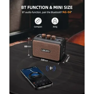 LEKATO Mini Electric Guitar Amp with Bluetooth & 5W Power