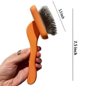 OodleLife Slicker Brush for Grooming Shedding Medium & Long Haired Dogs - Pin Brush for Poodles, Goldendoodles and Doodle Breeds (Large)