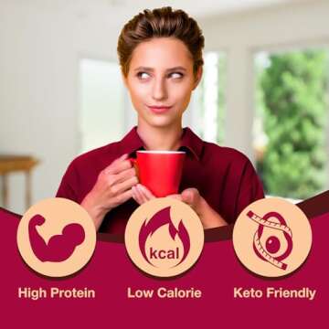 ProtiDIET High Protein Hot Cocoa Mix - 15g Protein - Low Fat, Quick and Easy-to-Prepare Hot Cocoa High Protein Drink with Collagen for Adults - 7 hot cocoa packets Per Box