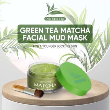 Green Tea Matcha Facial Mud Mask, Removes Blackheads, Reduces Wrinkles, Nourishing, Moisturizing, Improves Overall Complexion, Best Antioxidant, Younger Looking Skin, All Skin Face Types