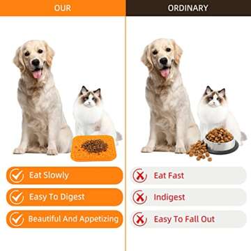 ChuLian Slow Feeder Lick Mat for Dogs and Cats 2 Pack Silicone Licking Pad with Suction Cups for Anxiety Boredom Reducer Pets Bathing Grooming Training Calming Mat Pink and Orange