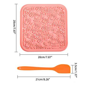 ChuLian Slow Feeder Lick Mat for Dogs and Cats 2 Pack Silicone Licking Pad with Suction Cups for Anxiety Boredom Reducer Pets Bathing Grooming Training Calming Mat Pink and Orange