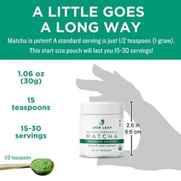 Jade Leaf Matcha Organic Ceremonial Grade Matcha Green Tea Powder - Authentic Japanese Origin - Teahouse Edition Premium First Harvest (1.06 Ounce)