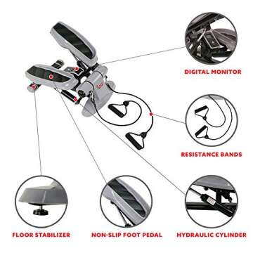 Sunny Health Versa Stepper Step Machine with LCD Monitor