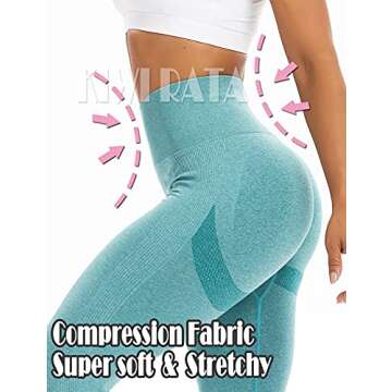 KIWI RATA High Waist Butt Lift Seamless Leggings for Women Peach Booty Workout Gym Active Pants Tights